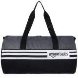 Amazon Basics Gym Trainer Sports Duffle Bag With Shoe Compartment| Water- Resistant| For Men/Women (Black- Grey)