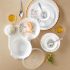 Cello Opalware Dazzle Series Lush Fiesta 35 Piece Dinner Set Serving For 6 | Bone Ash-Free | Lightweight, Elegant White Plates & Bowls Set | Opal Glass Crockery Set For Daily Use Dinning & Gifting