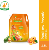 Fiama Body Wash Shower Gel Peach & Avocado Value Pouch, For Moisturized Skin(1.5 L)
