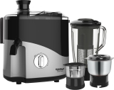Maharaja Whiteline Odacio Plus 550 W Juicer Mixer Grinder(Odacio Plus / Jx1-157_Hl | 3 Jars | Black, Silver)
