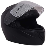 Vega Edge Isi Certified Full Face Gloss Finish Helmet For Men And Women With Clear Visor(Black, Size:M)