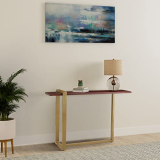 Amazon Brand – Solimo Uffot Console Table With Wooden Top (Solid Mango Wood And Iron, Multicolour)