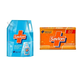 Savlon Moisture Shield Germ Protection Liquid Handwash Refill Pouch, 1500Ml & Glycerin Germ Protection Bathing Soap Bar, 125G (Buy 3*125G Get 1*125G Free)