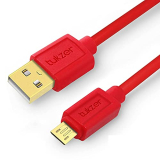 Tukzer Micro Usb 2.4 Ampere Charge & Sync Data Cable For Android Devices, Smartphone, Personal Computer (Red/3.2Ft)