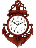 Kadio Analog 39 Cm X 26 Cm Wall Clock (Red, With Glass, Standard)