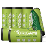 Origami Biodegradable Garbage Bags For Dustbin – Medium 19 X 21 Inches | 30 Bags Per Roll (Pack Of 6, Black)