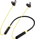 Wecool Neckband Wireless Headphones With 12 Hours Play Time Bluetooth(Yellow, Black, In The Ear)