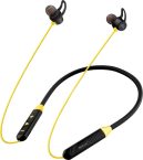 Wecool Neckband Wireless Headphones With 12 Hours Play Time Bluetooth(Yellow, Black, In The Ear)