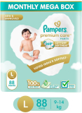 Pampers Premium Care Diaper Pants With 360 Cottony Softness – L(88 Pieces)