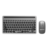 Amazon Basics Wireless Keyboard And Mouse Set With Bluetooth Multiconnect, 2.4Ghz Receiver,1600 Dpi, Smartphone/Tablet Holder, Built In Rechargeable Battery