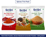Sri Sri Tattva Spices Trio: Red Chilli Powder 500 G, Garam Masala 500 G, Coriander Powder 500 G(3 X 500 G)