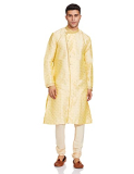 Sanwara Men’S Art Silk Kurta (Sy_Sk_746_Yellow_M)