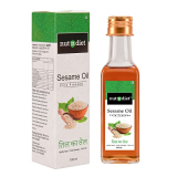 Nutndiet Cold Pressed Sesame Oil, Heart Healthy Edible Til Ka Tel For Cooking, Body Massage And Hair Care, Glass Bottle 100Ml