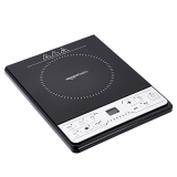 Amazon Basics 1600 Watt Induction Cooktop| 8 Stage Power Settings | Made Of Crystal Glass Plate With Premium Finish| Black