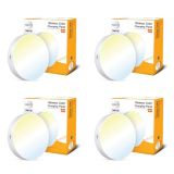 Wipro Garnet Plastic 12W Rimless Round Cct Surface Panel|Colour Changing Panel|Warm White, Neutral White, Cool White|Elegant Rimless Design|Surface Mounted Led Downlighter For Ceiling|Pack Of 4