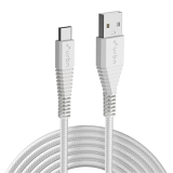Urbn Type-C Usb 3.4 Amp | 25W Fast Charging Cable For Smartphone | Unbreakable Rugged & Nylon Braided | Quick Charge (Qc) Compatible | Made In India | Length (5 Feet) – White