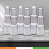 Duraware Pet Bottles / Grocery Jars | Stackable & Transparent | Pack Of 18 – White