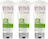 LOTUS HERBALS WG 3-In-1 Deep Cleansing Skin Whitening Facial Foam (100g) pack of 3300g Face Wash(300 g)