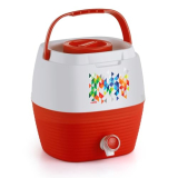 Cello Breeza Pastic Insulated Water Jug | Thermos Jug | Inner Stainless Steel Jug | Leak Proof Jug | Easy To Carry | 14 Litres, Red