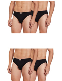 Longies Men’S Cotton Briefs (Pack Of 1) (Lgibrpo4004_Black,Black,Black,Black004_S)