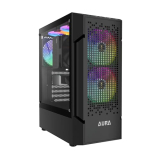 Gamdias Aura Gc7 Argb Mid-Tower Computer Case/Gaming Cabinet | Supports Atx, Micro-Atx, Mini-Itx | Pre Installed Front 2 X 120Mm Rgb/Rear: 1 X 120Mm Rgb Fan | Black