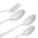 Amazon Brand – Solimo 24 Piece Cutlery Set | 6 Tea Spoons, 6 Snack Spoons, 6 Spoons & 6 Forks | Mirror Finish