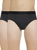 Jockey Men’S Cotton Briefs (Pack Of 2) (1010-0205-_Black Melange_Small_Black Melange_S)
