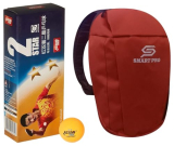 Dhs Tt Ball 40Mm 2 Star Orange (10 Pcs Box) 20 Pcs With Smart Pro Tt Special Cover Speed Mehroon