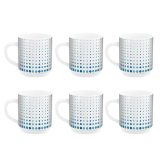 Cello Imperial Premium Roma Coffee Mug 300 Ml | Coffee/Milk Mug With Handle | Mug For Tea, Coffee, Cappuccino Or Hot And Cold Beverages | Set Of 6 | Cool Dots, White