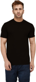 London Hills Solid Men Round Neck Black T-Shirt