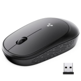 Ambrane Sliq Wireless Optical Mouse With 2.4Ghz, Usb Nano Dongle, 3 Keys With Silent Clicks, 1200 Dpi, Comfortable Grip (Black)