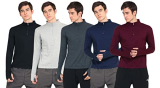 Ap’Pulse Men’S 1/4 Zipper Hi Neck Thumbopen (Pack Of 5)