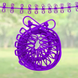 Glun® Retractable Portable Clothesline, A Clothing Line With 12 Clothes Clips, Stretchupto 10-12 Feet For Indoor And Outdoor Use Purple Colour