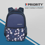 Priority Achiever 003 35 Liters Navy Blue Polyester Stylish College Bag | Printed Backpack Unisex Bag For College Office Suitable For Men & Women (25887)