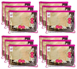 Fun Homes Non Woven 12 Pieces Single Packing Saree Cover Set (Pink), Pack Of 12 (Fun0136)