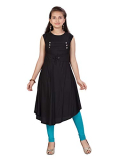Aarika Girl’S Cotton Regular Tunic Shirt (Kurti-9675_Black_34)