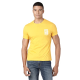 Wrangler Men Mustard Yellow Graphic Print Regular Tshirts