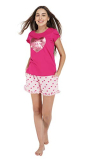 Artemis Women’S Cotton Make Me Smile Printed Top And Small Heart Print Shorts (Pink, X-Small)