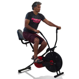 Lifelong Llfcn18 Steel Exercise Air Bike With Moving Handles & Back Support, Black