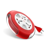 Goldmedal Krysta 2 Pin Extension Cord (White And Red) – Pack Of 1, Master Switch With Indicator, Heavy-Duty 5-Meter Cable, International Sockets & 2-Pin Socket, Ultra-Smooth Rotation For Home & Office