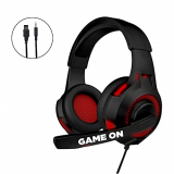 Nu Republic Dread Evo- Gaming Earphones With Flexible Extended Microphone,Red Led Light,50Mm Neodymium Drivers,Hd Sound, Volume Controls For Pc, Ps4, Xbox, Android & Ios Mobile Phone- Black & Red