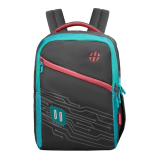 Harissons Virtual 31L School Bag For Boys & Girls | College Backpack For Men & Women With Spacious Compartment, Front Pocket Access, Expandable Bottle Pocket & Padded Backstrap (Grey & Teal)