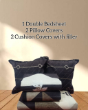 Decent Home 240 Tc Cotton Queen Printed Flat Bedsheet(Pack Of 1, Beige)