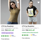 Girls T-Shirts at ₹99Scroll Down > Many Available !!