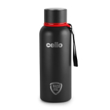 Cello Duro Kent Thermosteel Flask With Dtp Coating, 550Ml, Black | 24 Hours Hot And Cold Stainless Steel Bottle | Flask For Tea Coffee | Ideal For Office, Gym, Home, Hiking, Trekking, Travel Bottle