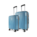 Aristocrat Air Pro Set Of 2 Polypropylene Hard Luggage (55Cm And 66Cm) | Cabin And Medium Check-In Luggage | Secured Combination Lock | Cross Teal | Unisex