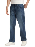 London Hills Men Regular Fit Blue Baggy Mid Rise Jeans, 28