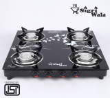 Sigri-Wala Surya Isi Certified Toughened Door Step Warrantytornado Stainless Steel Manual Gas Stove(4 Burners)