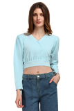 Purvaja Women’S Slim Fit Top(Sara-128-Sky Blue_Sky Blue_X-Large)