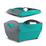 Homebasics By Home Puff Collapsible Basket, Bpa Free Washing Bowl For Fruits, Vegetable, Noodles, Pasta Washing Bowl, Multipurpose Strainer Colander, Kitchen Sieve, Diy Organizer For Kitchen, Teal, 1 X Large